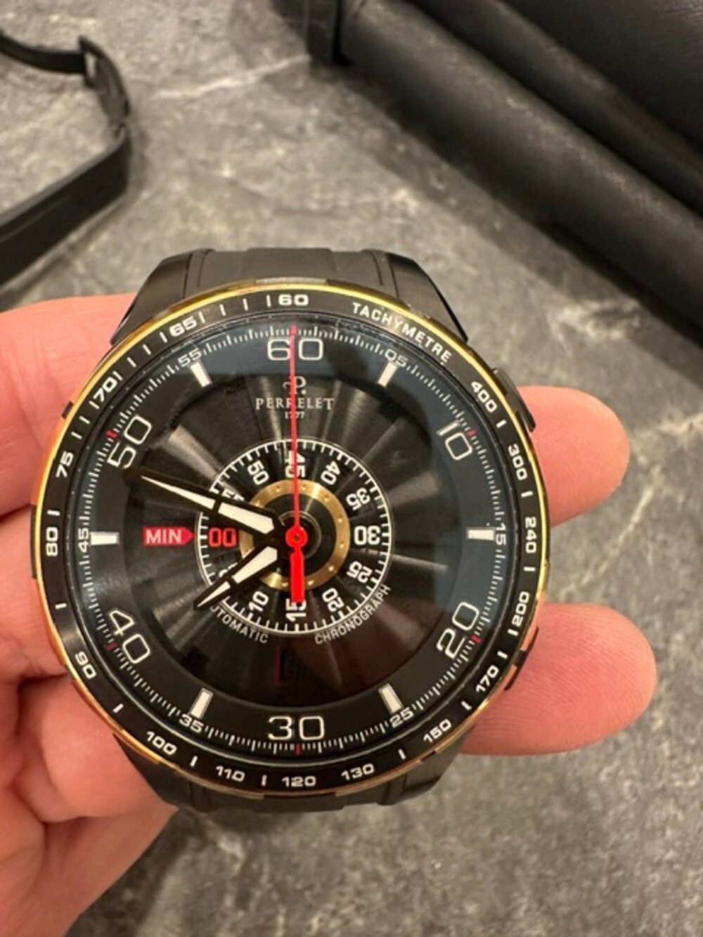 Perrelet Turbine Chrono A3036/1 18K Rose Gold Automatic Watch 47mm